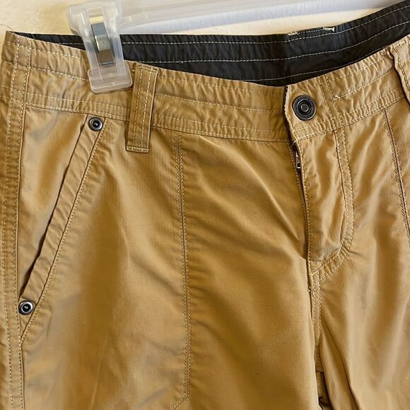 EUC KUHL KENDRA KAPRI PANTS SIZE 6 CAMEL GOLD COLOR EMBROIDERED FLOWER POCKET - Picture 6 of 9